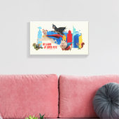 Super-Pets patrouillerende metropolis Canvas Afdruk (Insitu (Woonkamer))