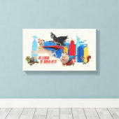 Super-Pets patrouillerende metropolis Canvas Afdruk (Insitu (Houten vloer))