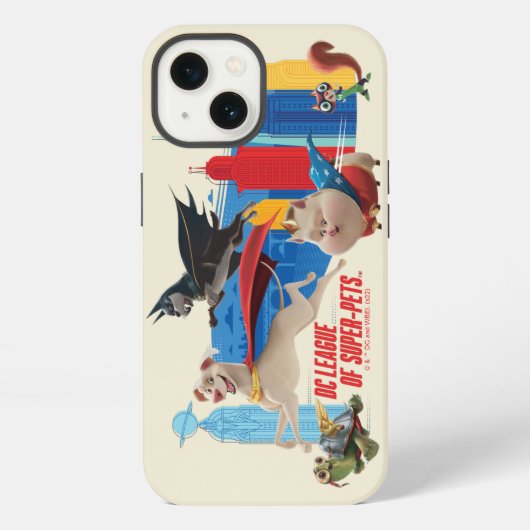 Super-Pets patrouillerende metropolis iPhone Hoesje (Achterkant)