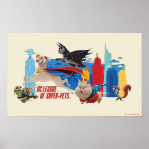 Super-Pets patrouillerende metropolis Poster