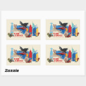 Super-Pets patrouillerende metropolis Rechthoekige Sticker (Vel)