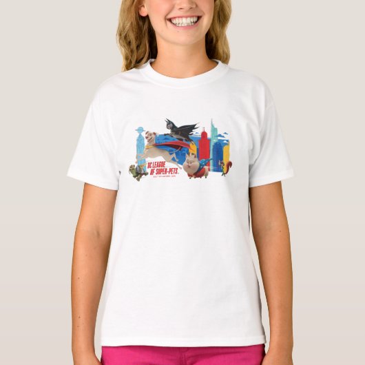 Super-Pets patrouillerende metropolis T-shirt (Voorkant)