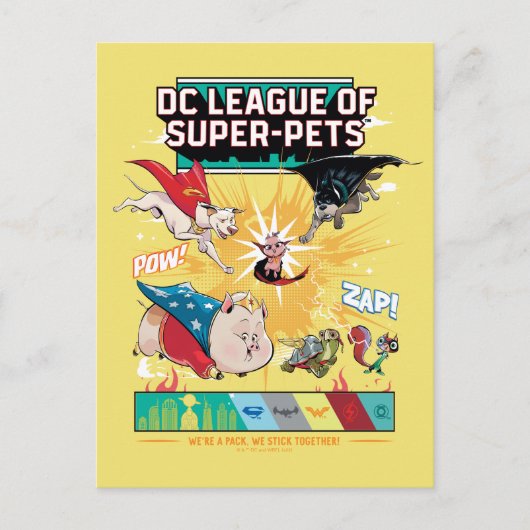 Super-Pets: We zijn een pak, we steken samen! Briefkaart (Voorkant)