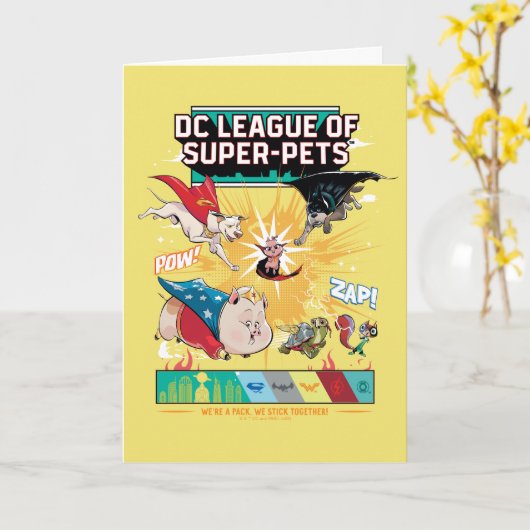 Super-Pets: We zijn een pak, we steken samen! Kaart (Gele Bloem)