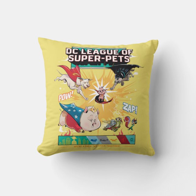 Super-Pets: We zijn een pak, we steken samen! Kussen (Voorkant)