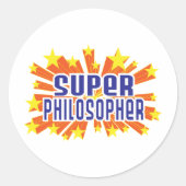 Super Philosopher Ronde Sticker (Voorkant)