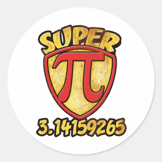 Super PI Ronde Sticker (Voorkant)