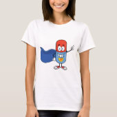Super Pill Cartoon Hero Character T-shirt (Voorkant)