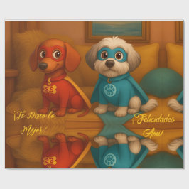 🐾 Super Pinis en Acción – Papel de Regalo Cadeaupapier