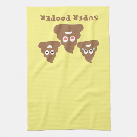 Super Pooper Emoji Theedoek (Verticaal)