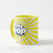 SUPER POP! Comic Book Pop Art Popcorn Pun  Mok (Voorkant links)