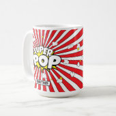 SUPER POP! Fun Dad Humor Popcorn Koffiemok (Voorkant links)