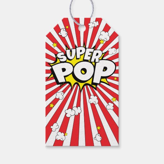 SUPER POP! Funny Corny | Blanco Cadeaulabel (Voorkant)