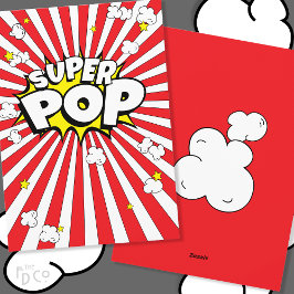 Super Pop! Grappig, Corny, Popcorn Pun | Blank pap Feestdagenkaart