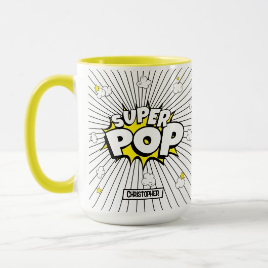 SUPER POP! Leuk Superheld Persoonlijke Pun  Mok (Links)
