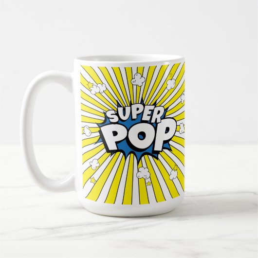 SUPER POP! Quirky Fun Comic Book Pop Art Pun  Koffiemok (Links)