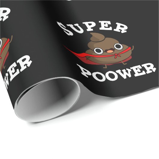 Super Power Funny Super Hero Poop Donk BG Cadeaupapier (Rol Hoek)