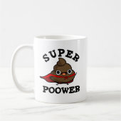 Super Power Grappig Super Hero Poop Pun Koffiemok (Links)