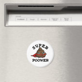 Super Power Grappig Super Hero Poop Pun Magneet (Insitu (Vaatwasser))