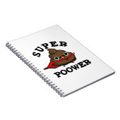 Super Power Grappig Super Hero Poop Pun Notitieboek (Rechterzijde)
