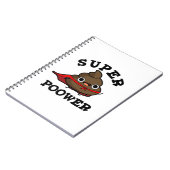 Super Power Grappig Super Hero Poop Pun Notitieboek (Linkerzijde)