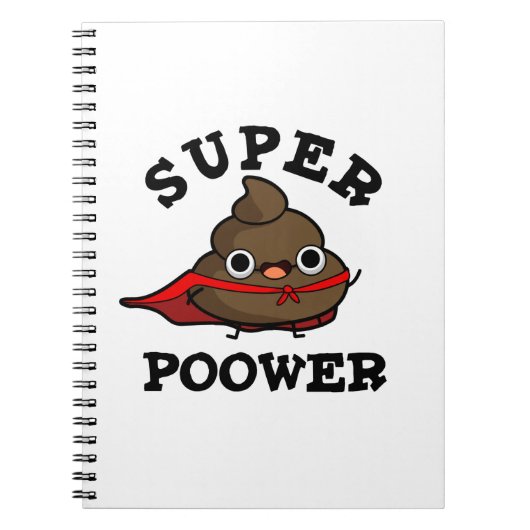 Super Power Grappig Super Hero Poop Pun Notitieboek (Voorkant)