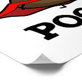 Super Power Grappig Super Hero Poop Pun Poster (Hoek)