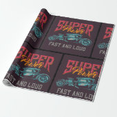 Super Power Hot Rod Cadeaupapier (Uitgerold)