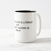 Super Power-Mok Tweekleurige Koffiemok (Voorkant rechts)