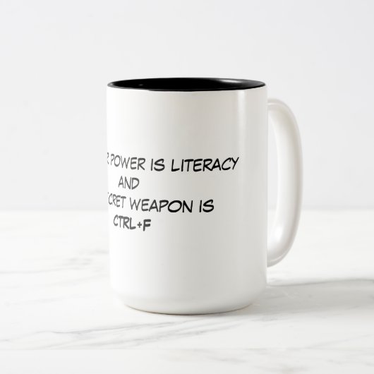 Super Power-Mok Tweekleurige Koffiemok (Voorkant rechts)