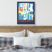 Super Powered Pack Art Deco Metropolis Canvas Afdruk (Insitu (Slaapkamer))