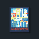 Super Powered Pack Art Deco Metropolis Canvas Afdruk<br><div class="desc">DC-liga van superhuisdieren | Bekijk deze Art Deco collage-afbeelding van Metropolis en de Super-Pets!</div>