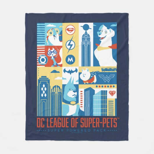 Super Powered Pack Art Deco Metropolis Fleece Deken (Voorkant)