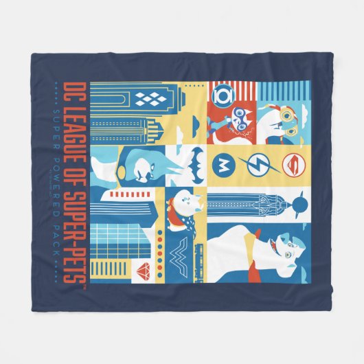 Super Powered Pack Art Deco Metropolis Fleece Deken (Voorkant (Horizontaal))