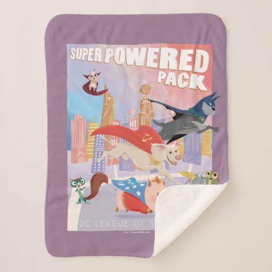 Super Powered Pack Metropolis Illustratie Sherpa Deken (Voorkant)