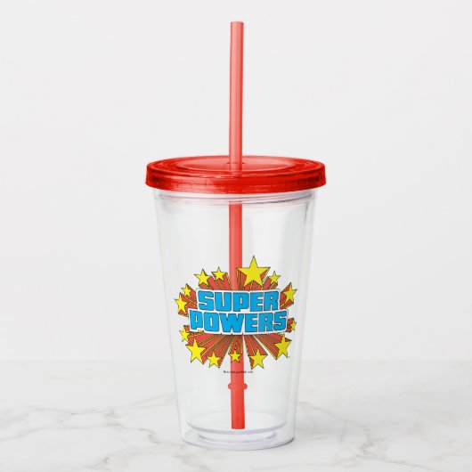 Super Powers™ Logo Blue Acryl Drinkbeker (Voorkant)