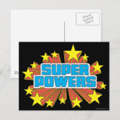 Super Powers™ Logo Blue Briefkaart (Voorkant / Achterkant)