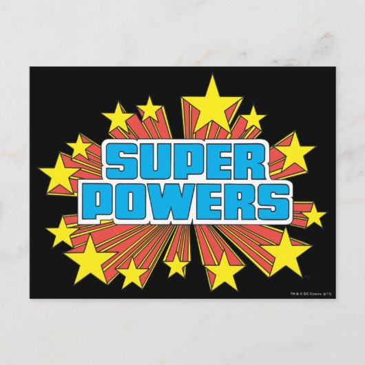 Super Powers™ Logo Blue Briefkaart (Voorkant)