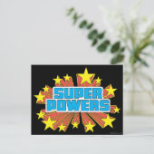 Super Powers™ Logo Blue Briefkaart (Staand voorkant)