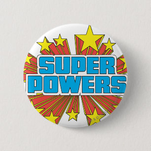 Super Powers™ Logo Blue Ronde Button 5,7 Cm