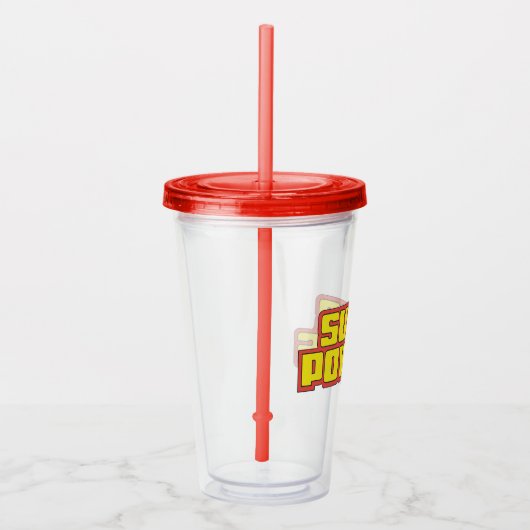 Super Powers™ Logo geel Acryl Drinkbeker (Rechts)