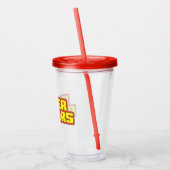Super Powers™ Logo geel Acryl Drinkbeker (Links)