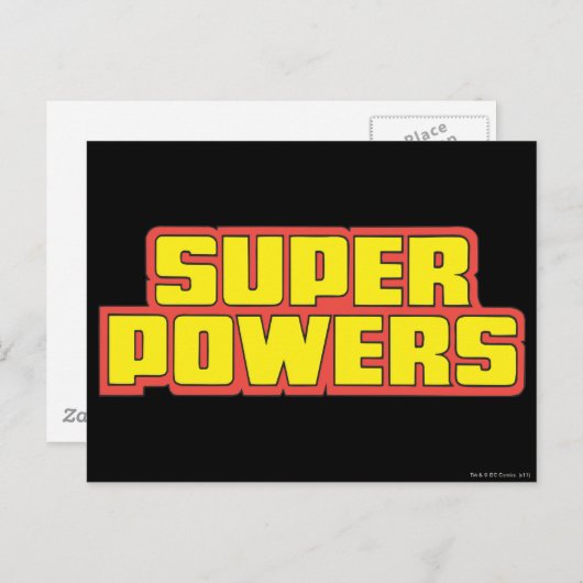 Super Powers™ Logo geel Briefkaart (Voorkant / Achterkant)
