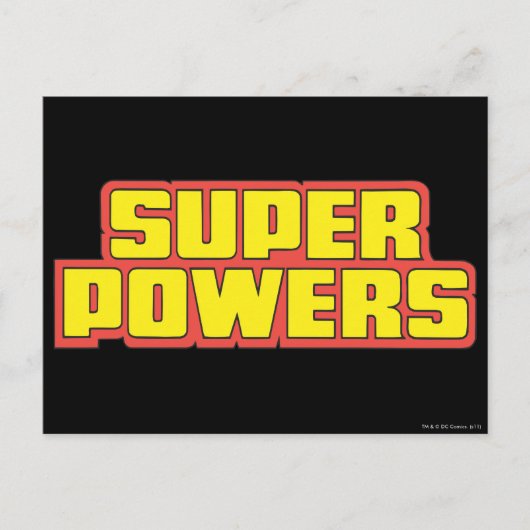 Super Powers™ Logo geel Briefkaart (Voorkant)