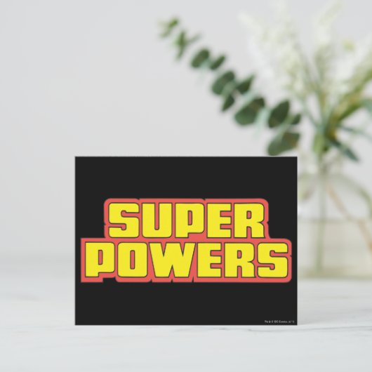 Super Powers™ Logo geel Briefkaart (Staand voorkant)