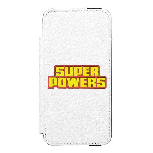 Super Powers™ Logo geel Incipio iPhone Portemonnee Hoesje (Voorkant Agenda)