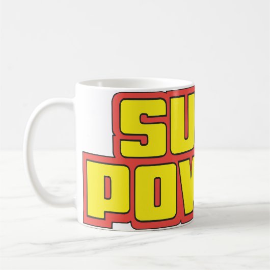 Super Powers™ Logo geel Koffiemok (Links)
