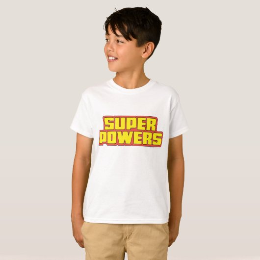 Super Powers™ Logo geel T-shirt (Voorkant volledig)