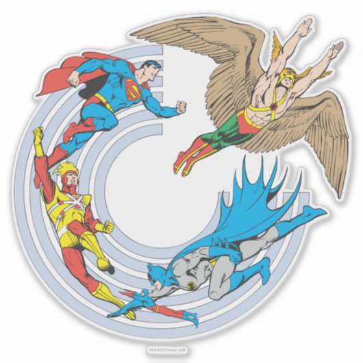 Super Powers™ vliegend in een cirkel Sticker (Voorkant)