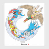 Super Powers™ vliegend in een cirkel Sticker (Vel)